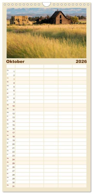 Produktbild: Familienplaner 2026 - Wo der Wind Wohnt, Amerikas Lost Places mit 5 Spalten (Wandkalender, 21 x 45 cm) CALVENDO