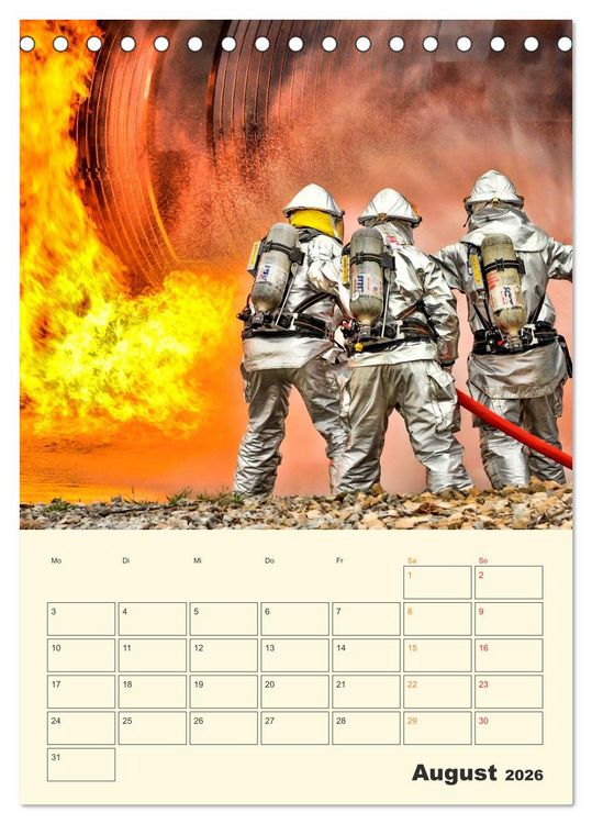 Produktbild: Feuerwehr - selbstloser Dienst weltweit (Tischkalender 2026 DIN A5 hoch), CALVENDO Monatskalender