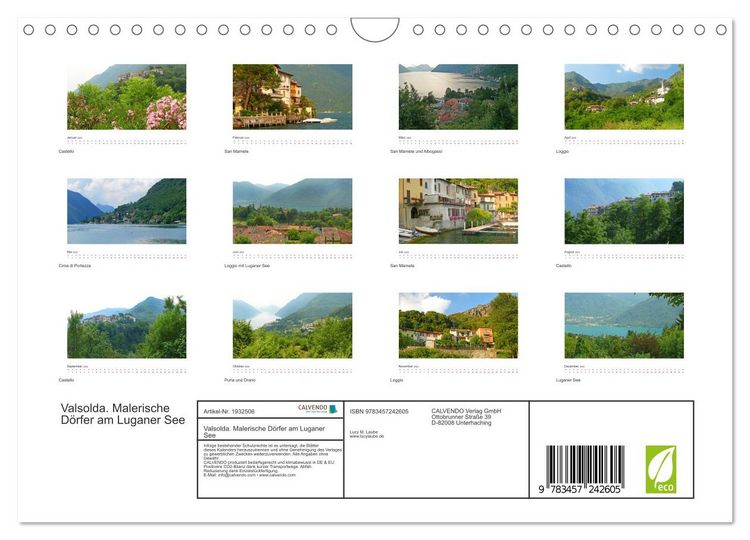 Produktbild: Valsolda. Malerische D&ouml;rfer am Luganer See (Wandkalender 2025 DIN A4 quer), CALVENDO Monatskalender
