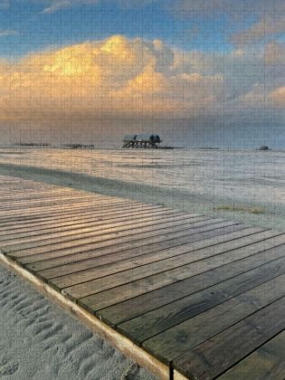 Produktbild: CALVENDO Puzzle Holzweg zum Ordinger Strand | 1000 Teile Lege-Gr&ouml;&szlig;e 64x48cm Foto-Puzzle f&uuml;r gl&uuml;ckliche Stunden