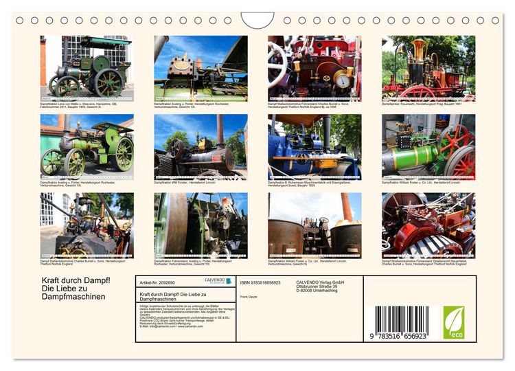 Produktbild: Kraft durch Dampf! Die Liebe zu Dampfmaschinen (Wandkalender 2026 DIN A4 quer), CALVENDO Monatskalender