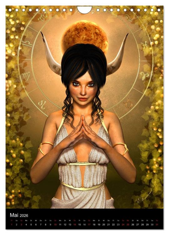 Produktbild: Unter Sternen geboren - Fantasy Tierkreis im Zeichen der Frau (Wandkalender 2026 DIN A4 hoch), CALVENDO Monatskalender