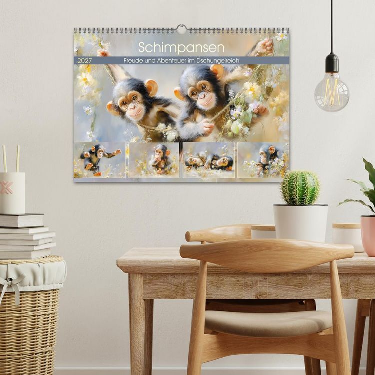 Produktbild: Schimpansen. Freude und Abenteuer im Dschungelreich (Wandkalender 2027 DIN A3 quer), CALVENDO Monatskalender