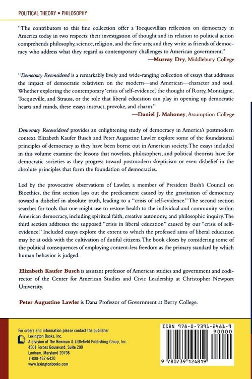 Produktbild: Democracy Reconsidered