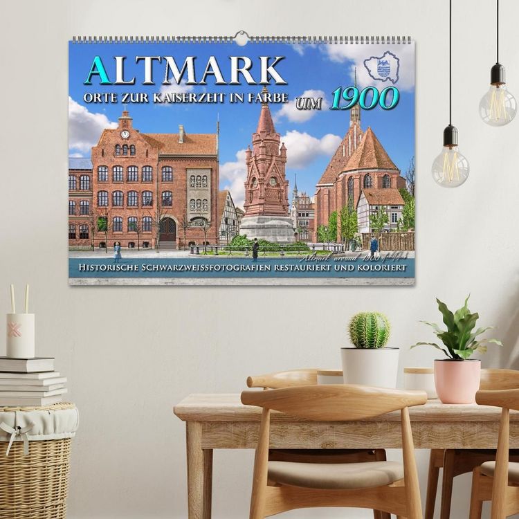 Produktbild: Altmark um 1900 - Orte zur Kaiserzeit in Farbe &ndash; kolorierte Fotografien (Wandkalender 2027 DIN A2 quer), CALVENDO Monatskalender
