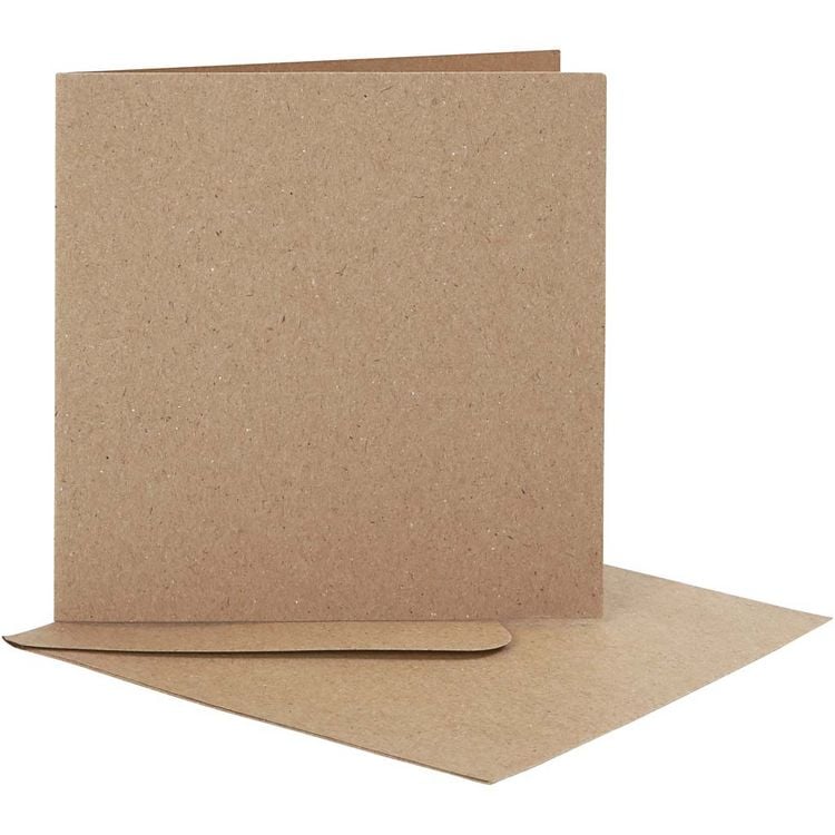 Produktbild: Creativ Company Karten & Kuverts, Kartengr&ouml;&szlig;e 12,5x12,5 cm, Umschlaggr&ouml;&szlig;e 13,5x13,5 cm, Natur, 10er Set