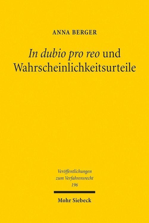 Produktbild: In dubio pro reo und Wahrscheinlichkeitsurteile
