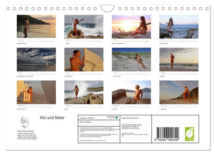 Produktbild: Akt und Meer (Wandkalender 2026 DIN A4 quer), CALVENDO Monatskalender