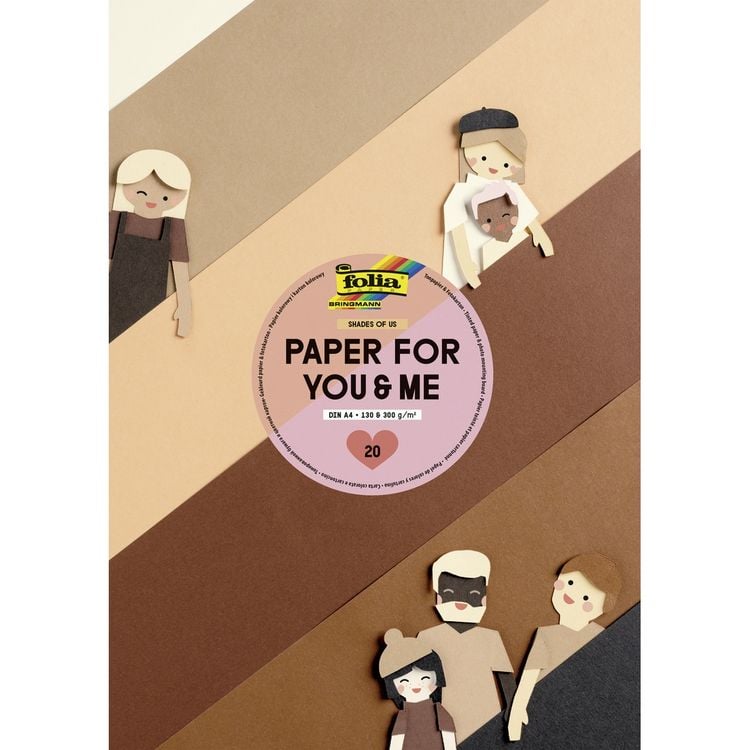 Produktbild: folia Bastelblock Tonpapier & Fotokarton Paper for you & me 10 Farben DIN A4 20 Blatt