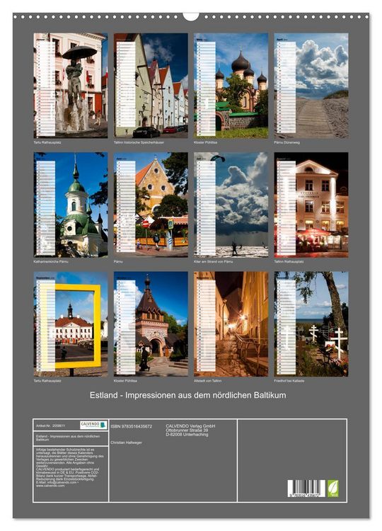 Produktbild: Estland - Impressionen aus dem n&ouml;rdlichen Baltikum (Wandkalender 2026 DIN A2 hoch), CALVENDO Monatskalender