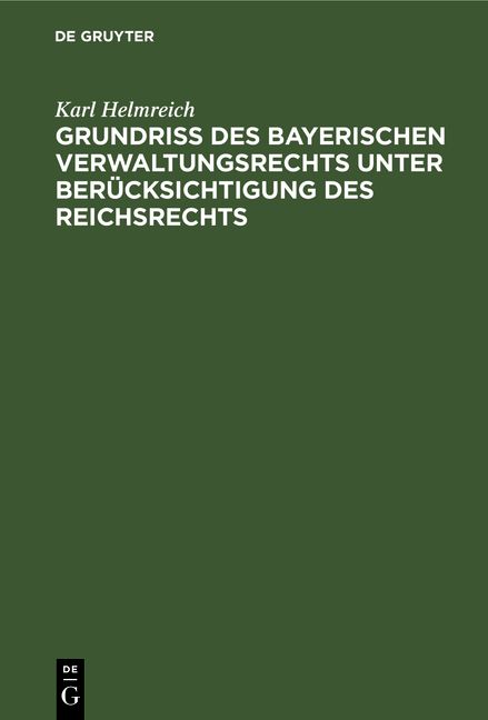 Produktbild: Grundri&szlig; des Bayerischen Verwaltungsrechts