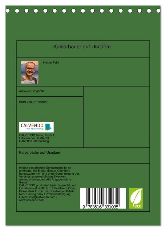 Produktbild: Kaiserb&auml;der auf Usedom (Tischkalender 2026 DIN A5 hoch), CALVENDO Monatskalender