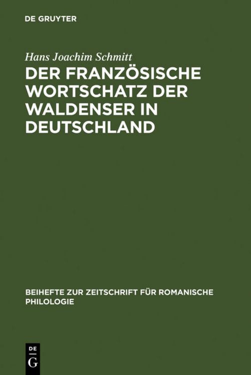 Produktbild: Der franz&ouml;sische Wortschatz der Waldenser in Deutschland