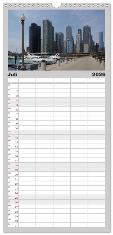 Produktbild: Familienplaner 2026 - beeindruckendes Chicago mit 5 Spalten (Wandkalender, 21 x 45 cm) CALVENDO