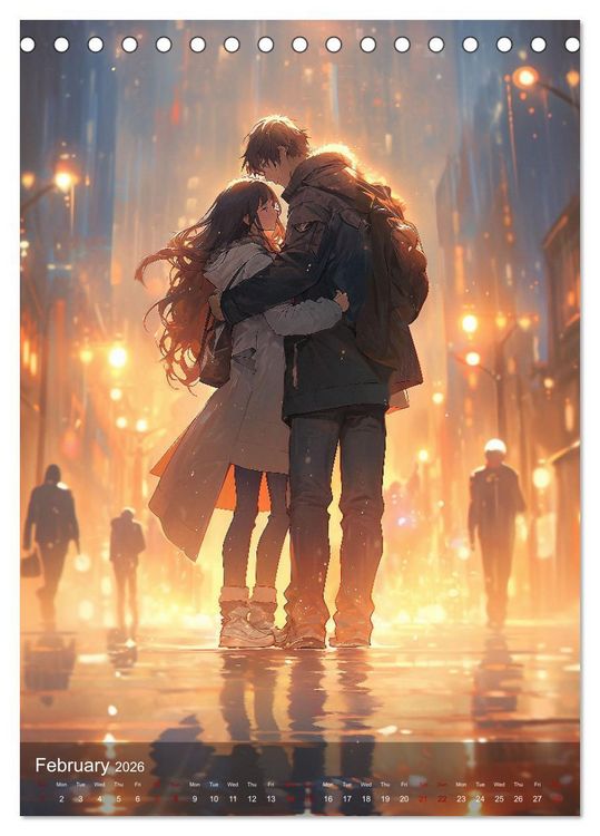 Produktbild: Her Love, His Life and Anime (Desk Calendar 2026 DIN A5 portrait), CALVENDO 12 Month DeskCalendar