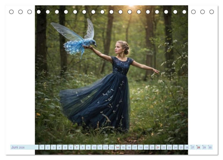 Produktbild: Feenfl&uuml;gel und L&auml;cheln KI - Die zauberhafte Welt der Feenkinder (Tischkalender 2026 DIN A5 quer), CALVENDO Monatskalender