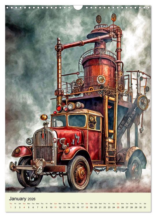 Produktbild: Retro Rides with Steam and Steel (Wall Calendar 2026 DIN A3 portrait), CALVENDO 12 Month Wall Calendar