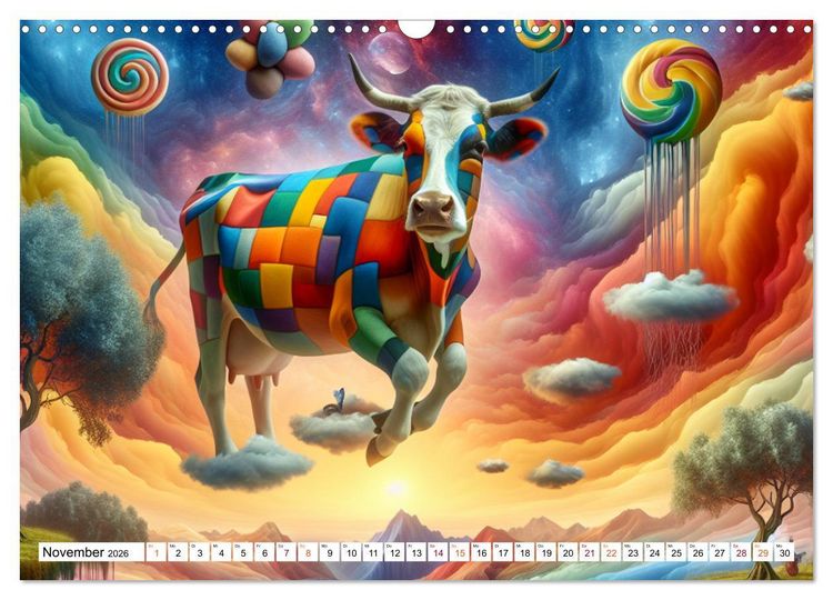 Produktbild: Muh-numentale Meisterwerke (Wandkalender 2026 DIN A3 quer), CALVENDO Monatskalender