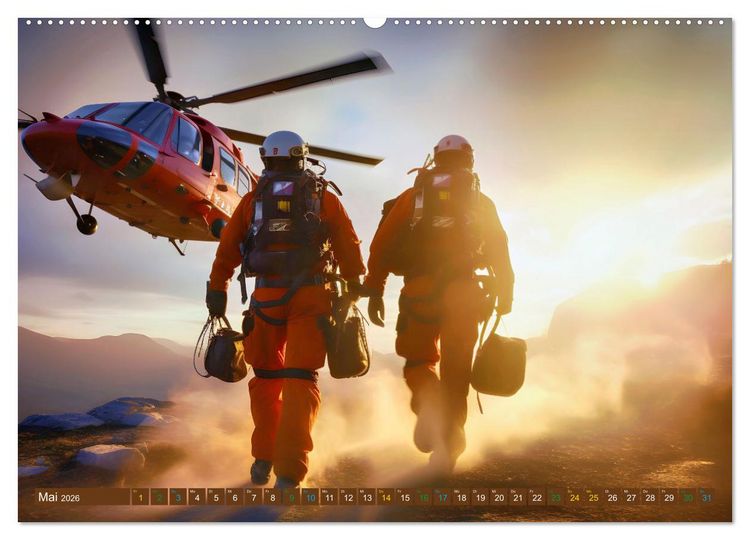 Produktbild: Im Bann der Rettung - Rettungshubschrauber (Wandkalender 2026 DIN A2 quer), CALVENDO Monatskalender