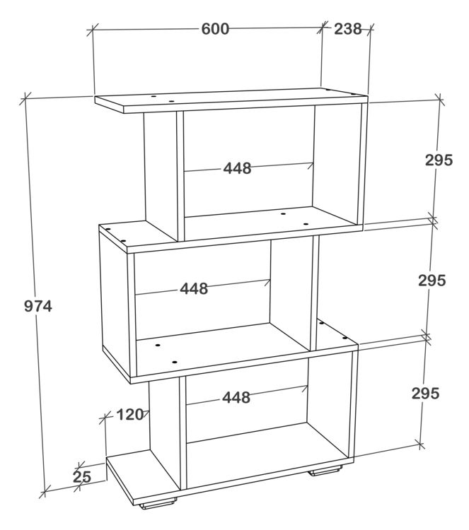 Produktbild: Holz Raumteiler Stand Regal Deko B&uuml;cher Palusa M