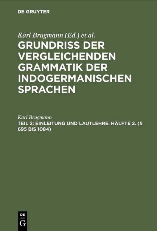 Produktbild: Einleitung und Lautlehre. H&auml;lfte 2. (&sect; 695 bis 1084)