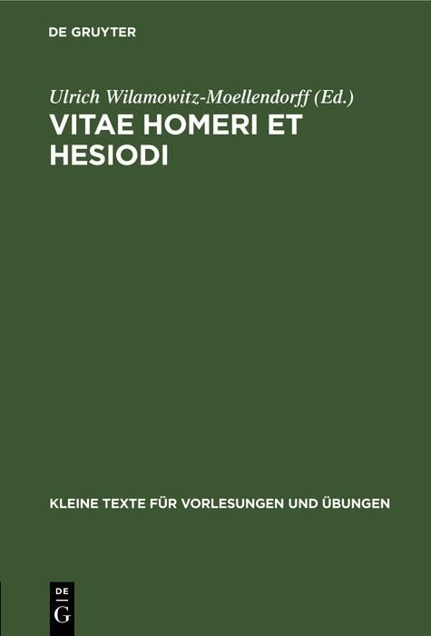 Produktbild: Vitae Homeri et Hesiodi