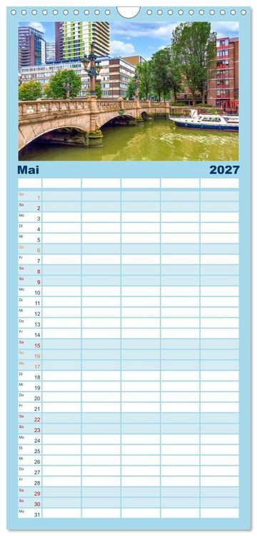 Produktbild: Familienplaner 2027 - Rotterdam - modern und pulsierend mit 5 Spalten (Wandkalender, 21 x 45 cm) CALVENDO
