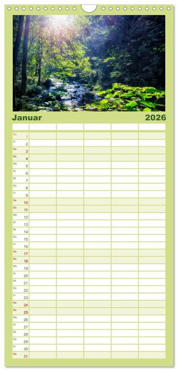 Produktbild: Familienplaner 2026 - Mystischer Malerweg mit 5 Spalten (Wandkalender, 21 x 45 cm) CALVENDO
