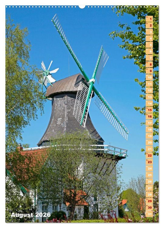 Produktbild: Deutschlands historische Windm&uuml;hlen (Wandkalender 2026 DIN A2 hoch), CALVENDO Monatskalender