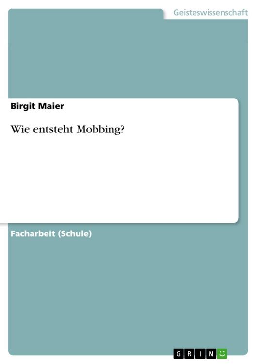 Produktbild: Wie entsteht Mobbing?