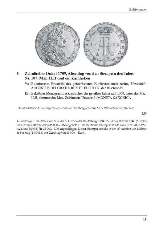 Produktbild: Die M&uuml;nzen Augusts des Starken