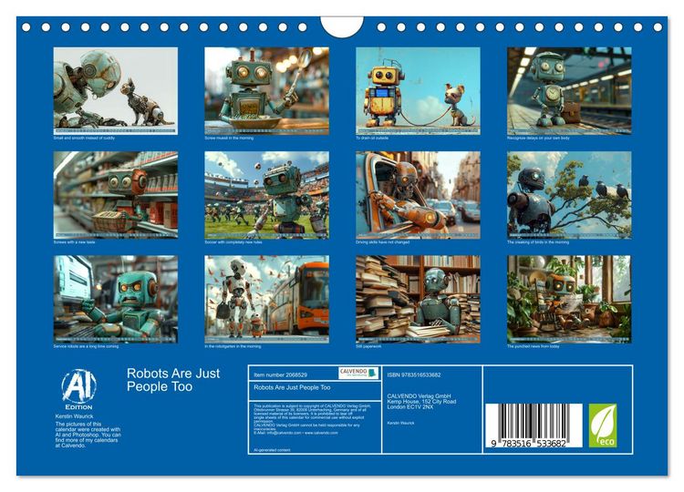 Produktbild: Robots Are Just People Too (Wall Calendar 2026 DIN A4 landscape), CALVENDO 12 Month Wall Calendar
