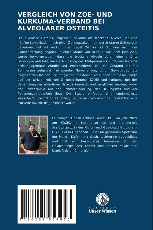 Produktbild: Vergleich von Zoe- und Kurkuma-Verband bei Alveolarer Osteitis