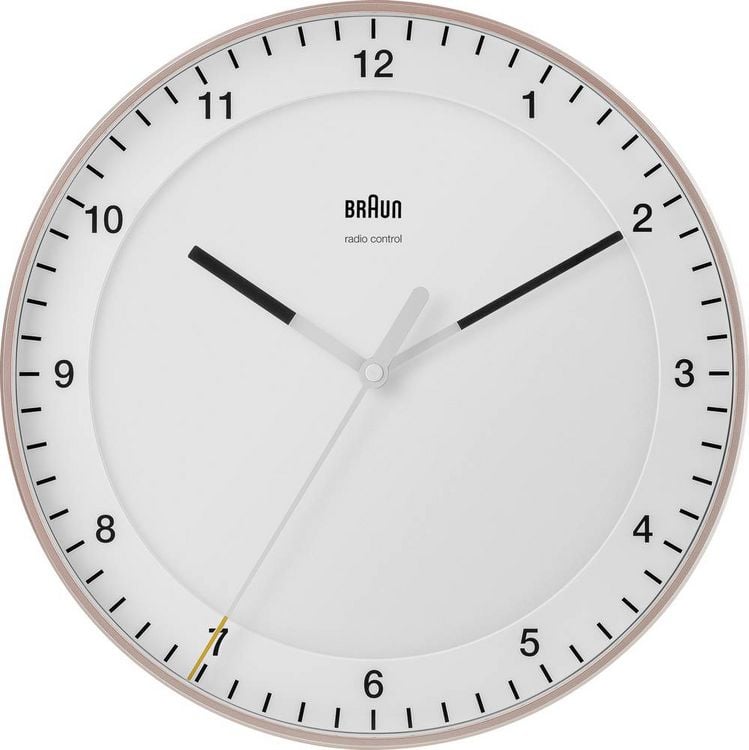 Produktbild: Braun 67110 Funk Wanduhr 330mm Pink, Wei&szlig;