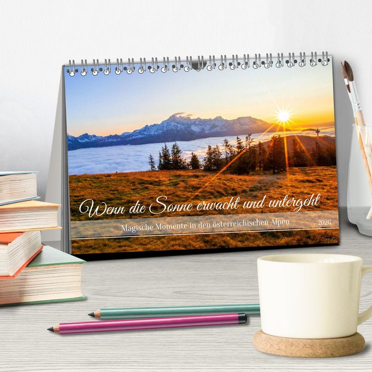 Produktbild: Wenn die Sonne erwacht und untergeht (Tischkalender 2026 DIN A5 quer), CALVENDO Monatskalender