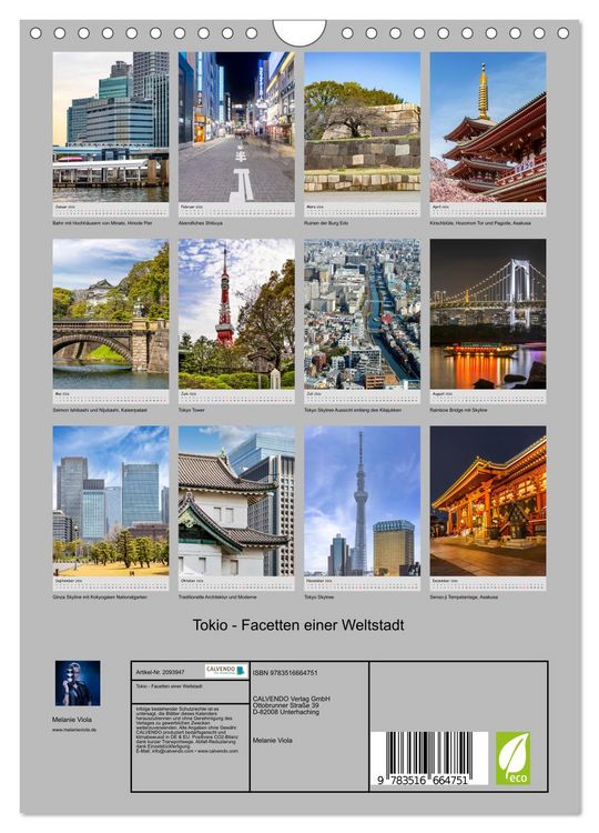 Produktbild: Tokio - Facetten einer Weltstadt (Wandkalender 2026 DIN A4 hoch), CALVENDO Monatskalender