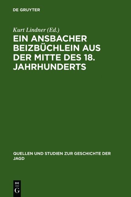 Produktbild: Ein Ansbacher Beizb&uuml;chlein aus der Mitte des 18. Jahrhunderts
