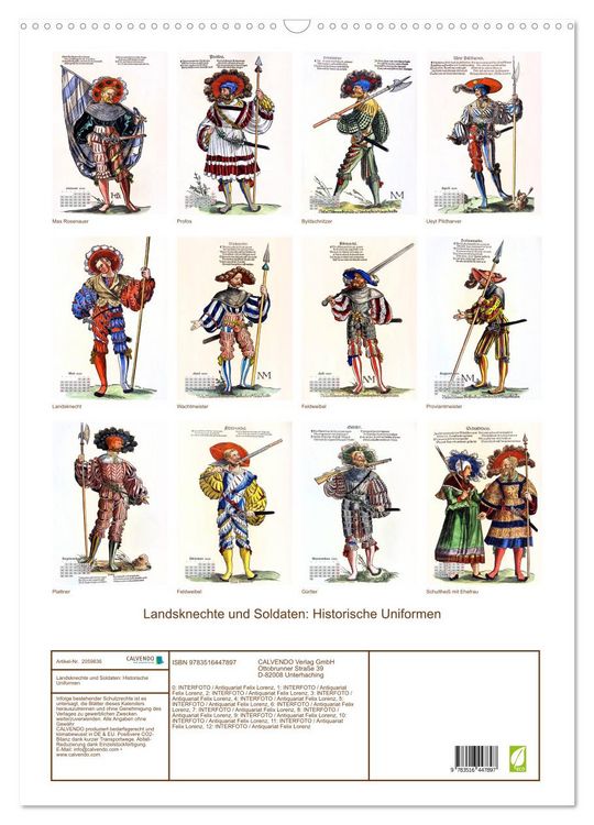 Produktbild: Landsknechte und Soldaten: Historische Uniformen (Wandkalender 2026 DIN A2 hoch), CALVENDO Monatskalender