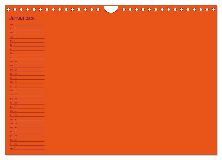 Produktbild: Bastel-Geburtstagskalender orange / Geburtstagskalender (Wandkalender 2026 DIN A4 quer), CALVENDO Monatskalender