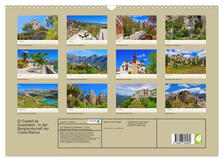 Produktbild: El Castell de Guadalest - In der Berglandschaft der Costa Blanca (Wandkalender 2026 DIN A3 quer), CALVENDO Monatskalender