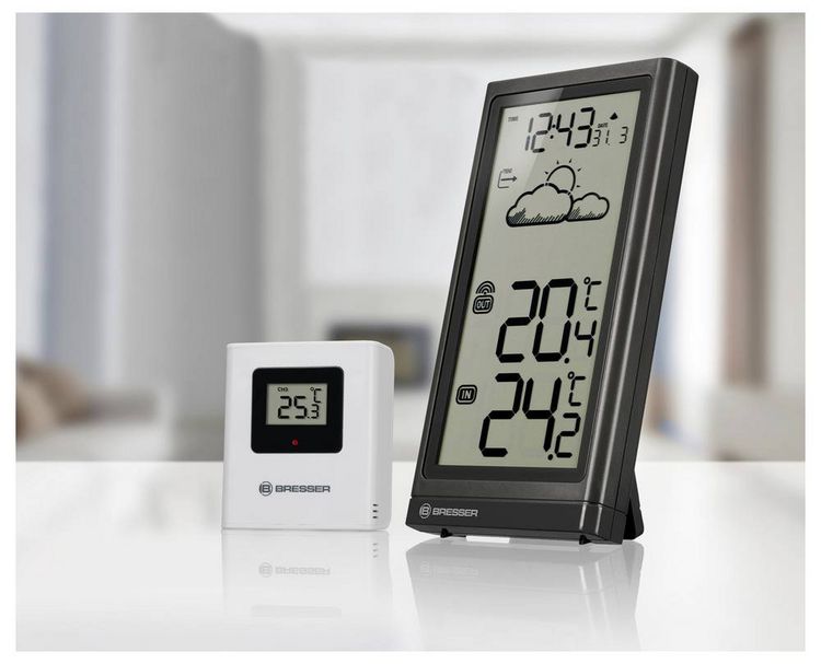 Produktbild: Bresser Optik Meteo Temp 7004200 Funk-Wetterstation Vorhersage f&uuml;r 12 bis 24 Stunden Anzahl Sensoren max. 1 St.