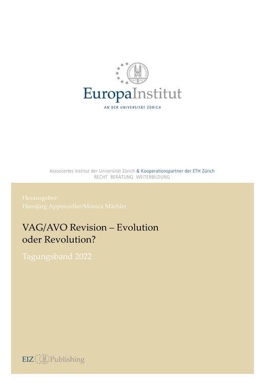 Produktbild: VAG/AVO Revision - Evolution oder Revolution?