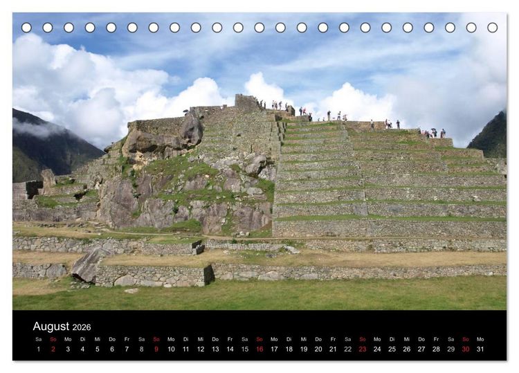 Produktbild: Machu Picchu - Die Stadt in den Wolken (Tischkalender 2026 DIN A5 quer), CALVENDO Monatskalender