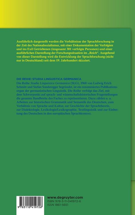 Produktbild: Sprachforschung in der Zeit des Nationalsozialismus