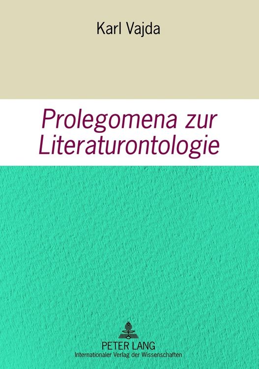 Produktbild: Prolegomena zur Literaturontologie