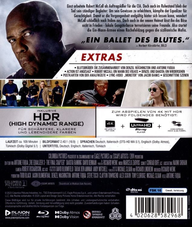 Produktbild: The Equalizer 3 - The Final Chapter (4K Ultra HD+Blu-ray)