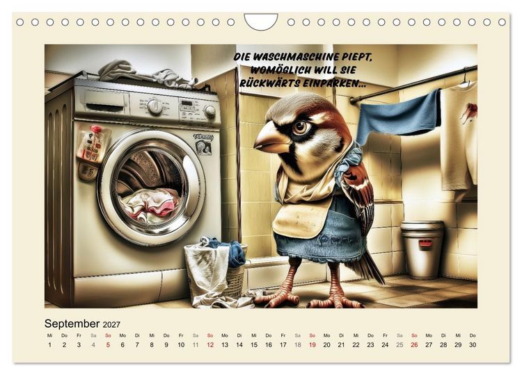Produktbild: Kesse Spatzen (Wandkalender 2027 DIN A4 quer), CALVENDO Monatskalender