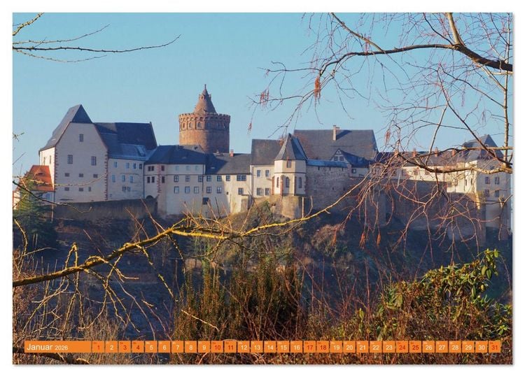 Produktbild: Schl&ouml;sser und Burgen zwischen Werra und Elbe (Tischkalender 2026 DIN A5 quer), CALVENDO Monatskalender