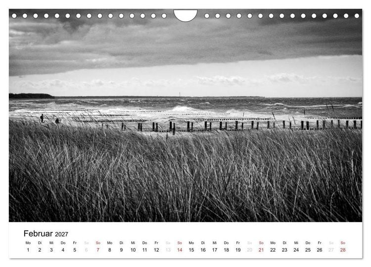 Produktbild: Ostseebad Zingst - Impressionen in Schwarz-Wei&szlig; (Wandkalender 2027 DIN A4 quer), CALVENDO Monatskalender