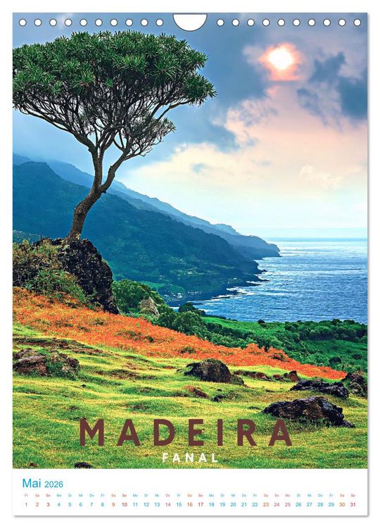 Produktbild: Madeira - Old School Poster Style (Wandkalender 2026 DIN A4 hoch), CALVENDO Monatskalender